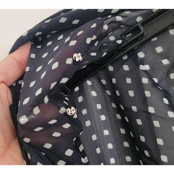 Theory Silk Chiffon Neck Tie Diamond Print Dress 6 - Picture 7 of 10